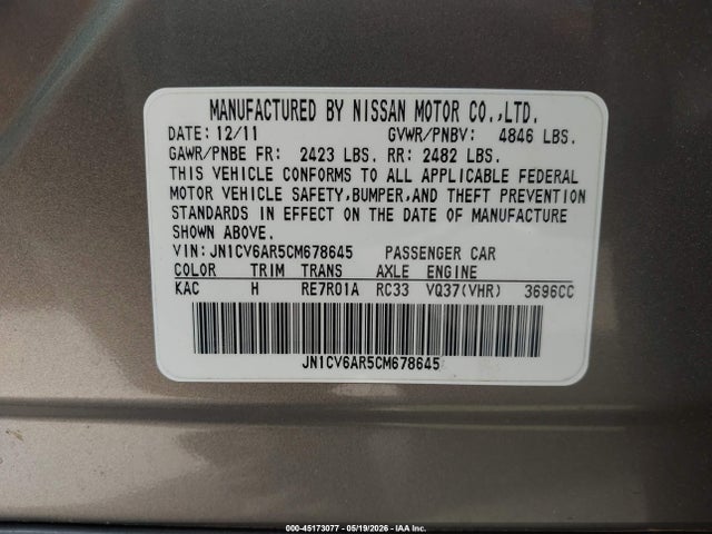INFINITI G37x