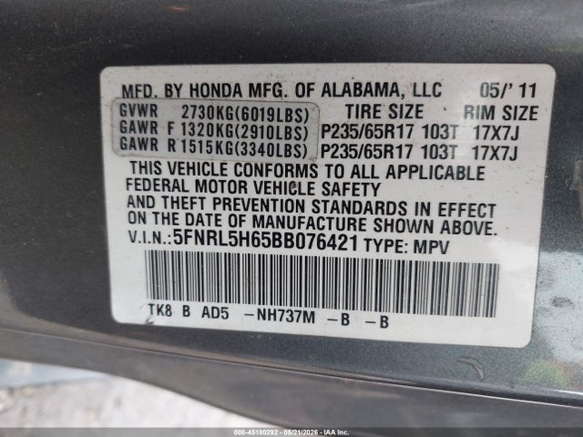 Honda Odyssey Ex-l