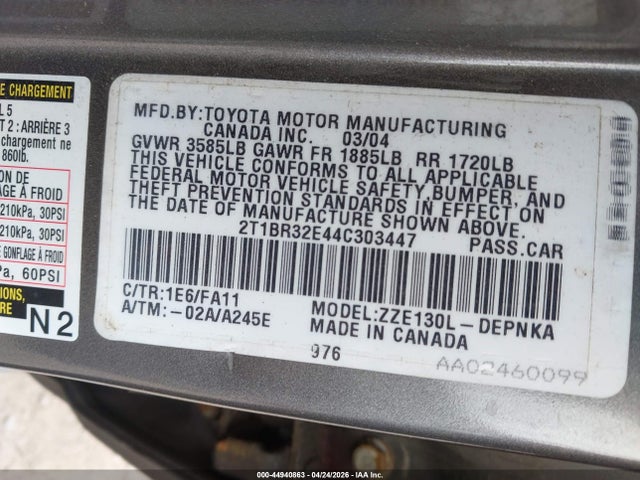 Toyota Corolla Le