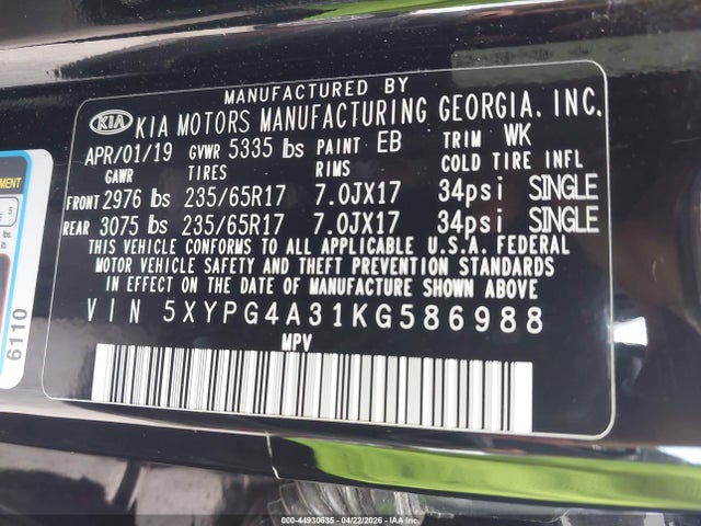 Kia Sorento 2.4l L