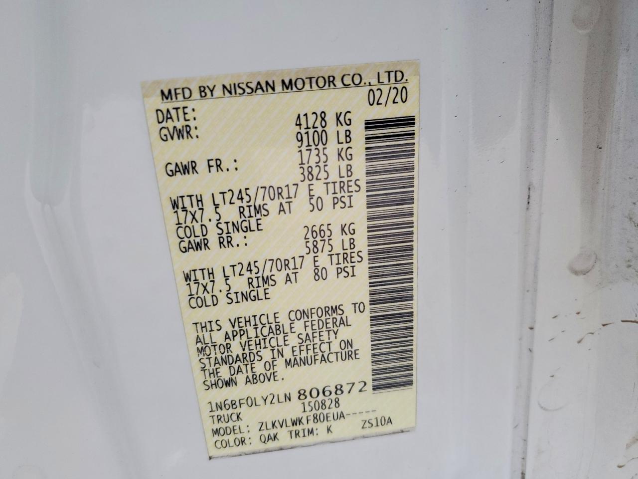 Nissan Nv 2500 Hd S