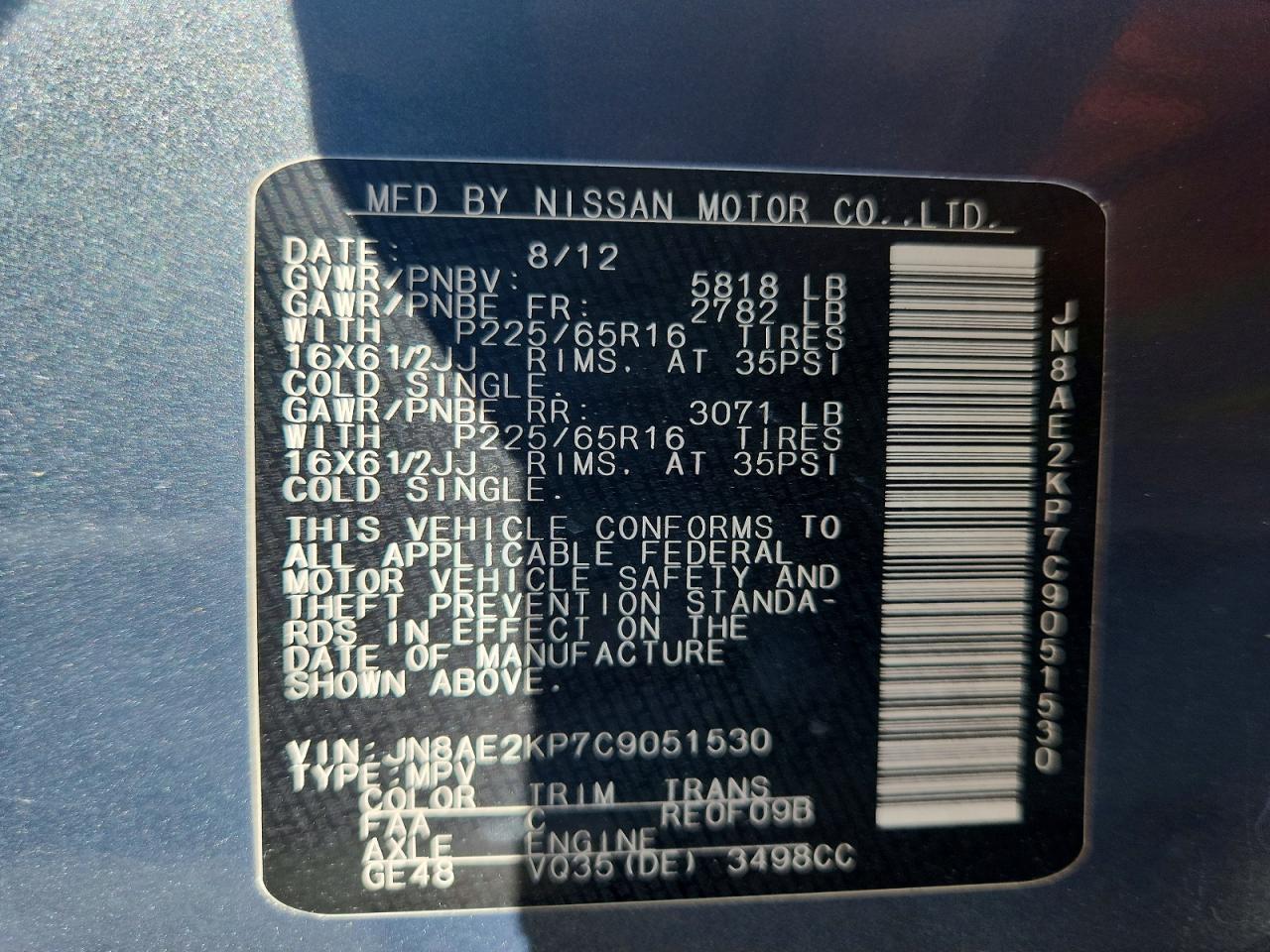 Nissan Quest 3.5 3.5 S