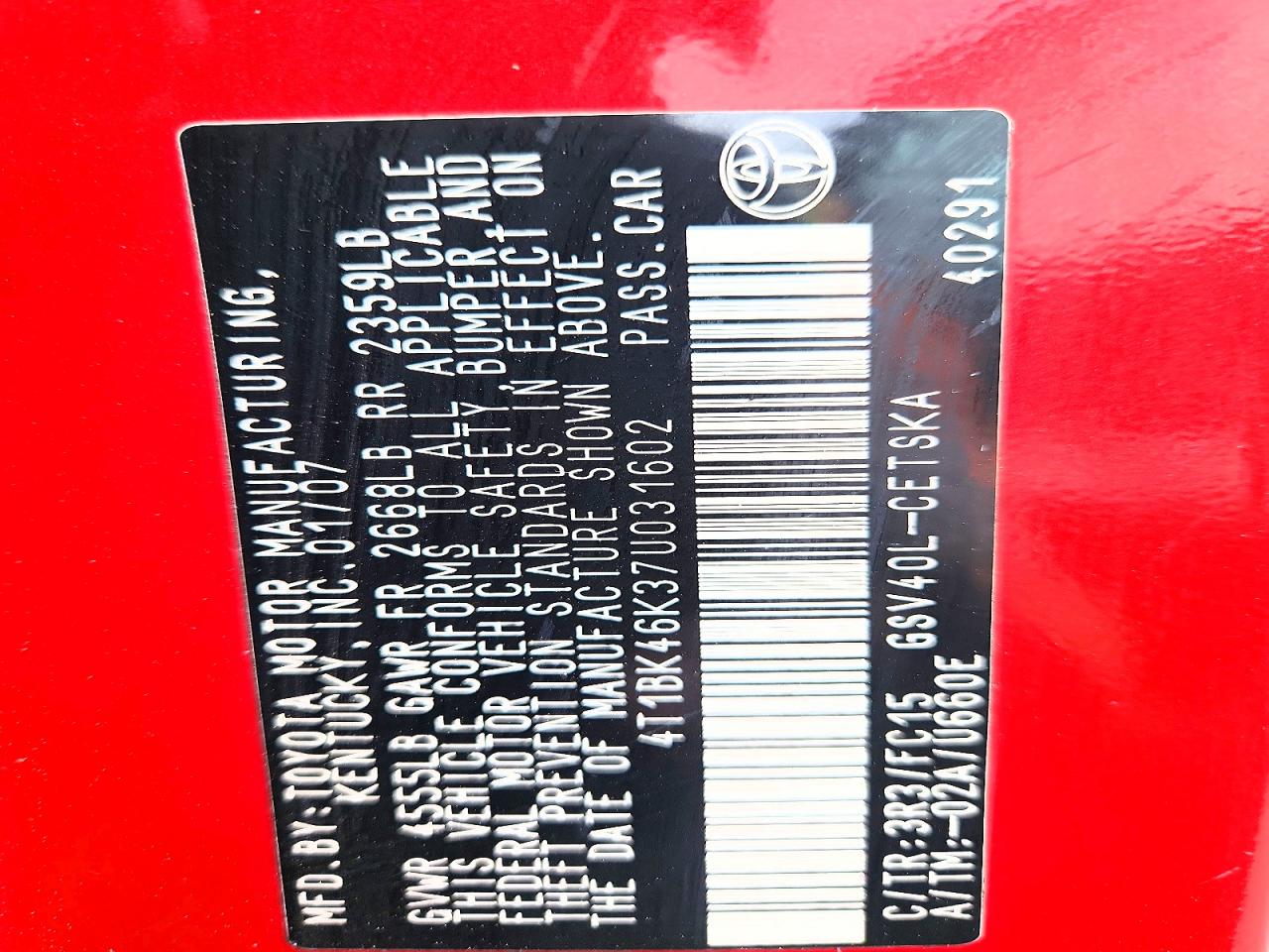 Toyota Camry Se V6