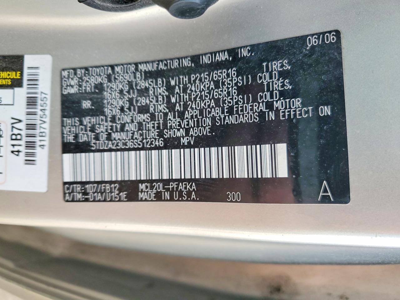 Toyota Sienna Ce 7 Passenger