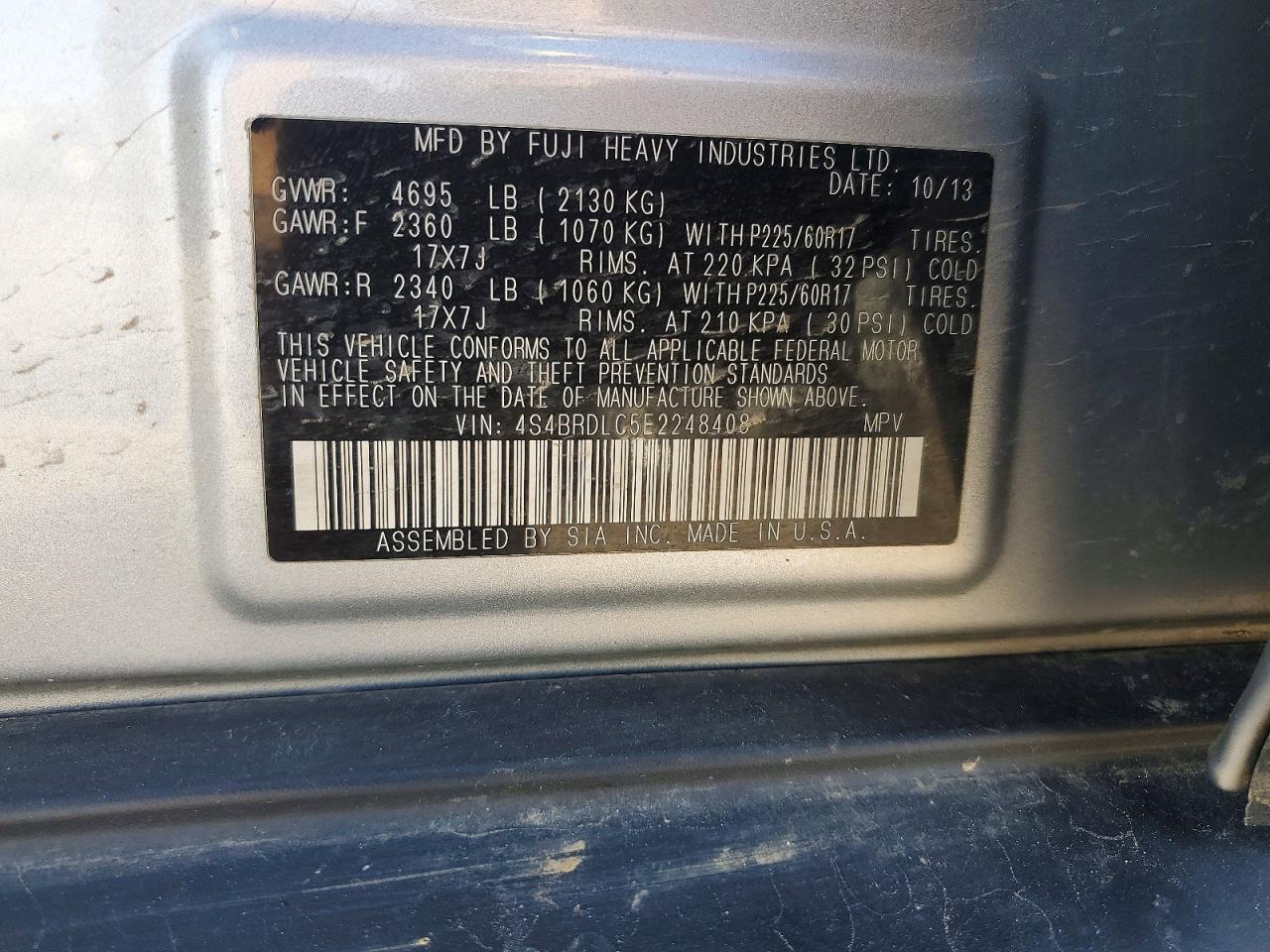 Subaru Outback 3.6r Limited