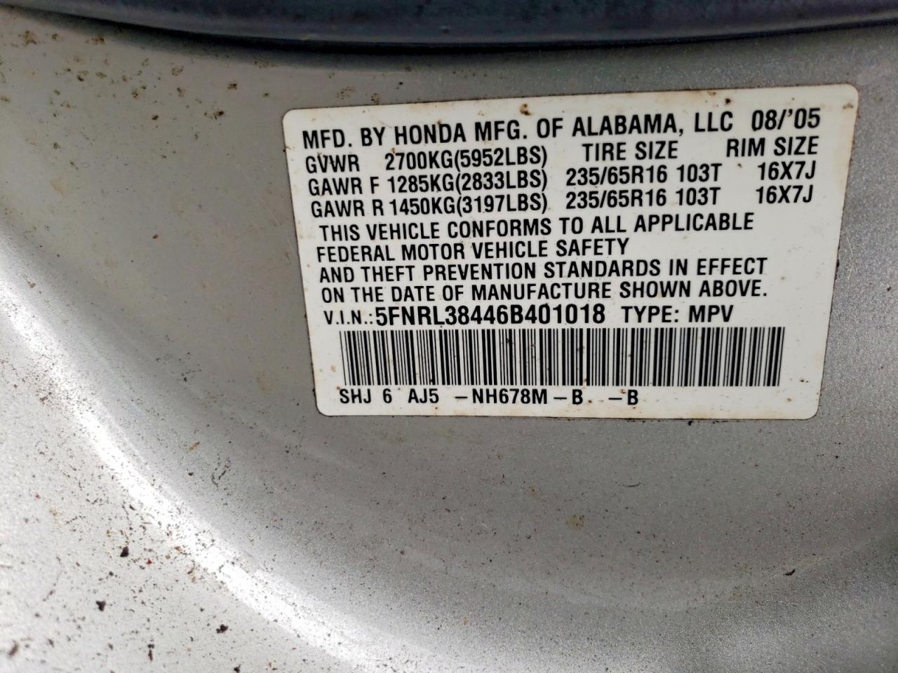 Honda Odyssey Ex