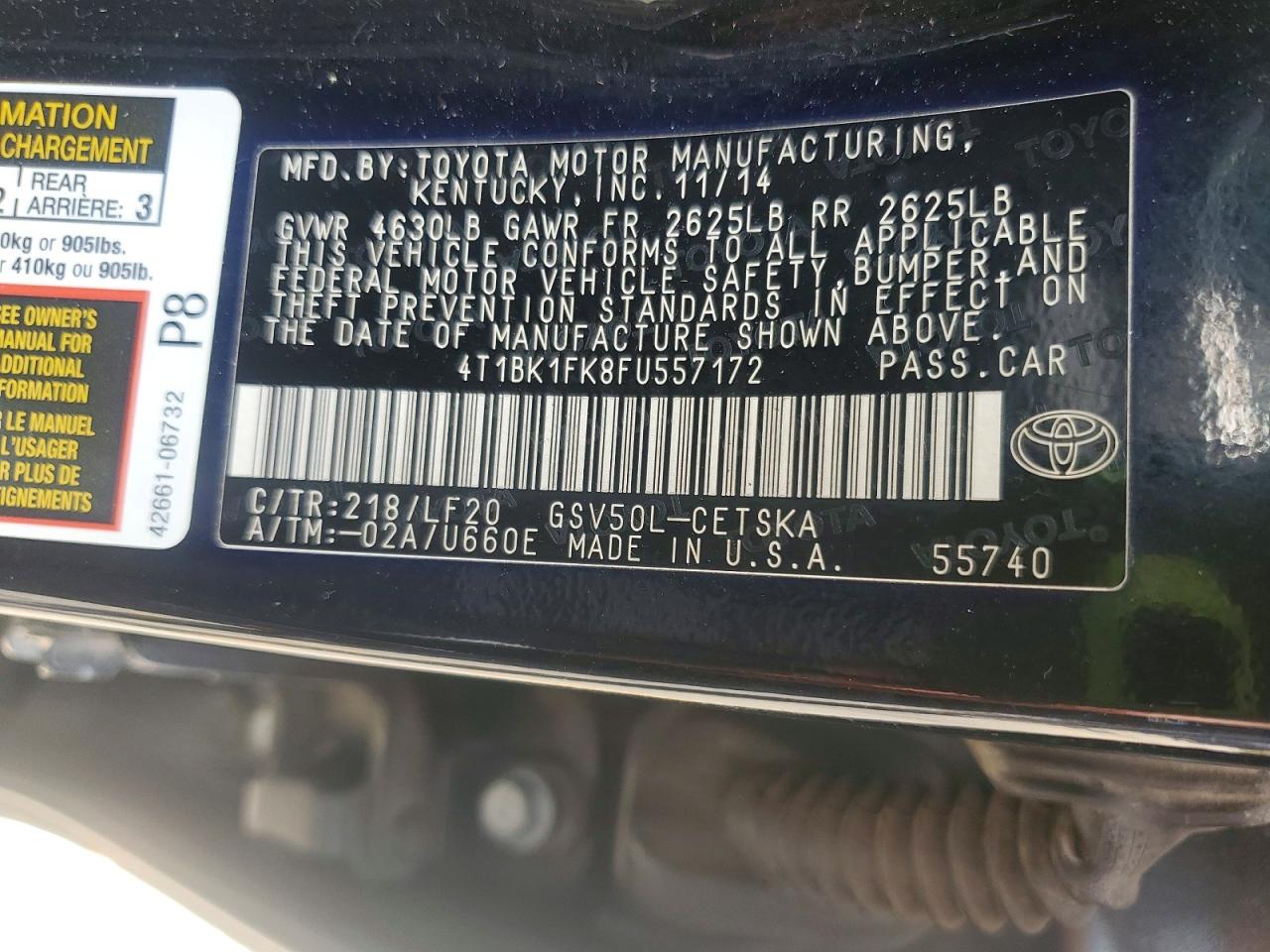 Toyota Camry Xse V6