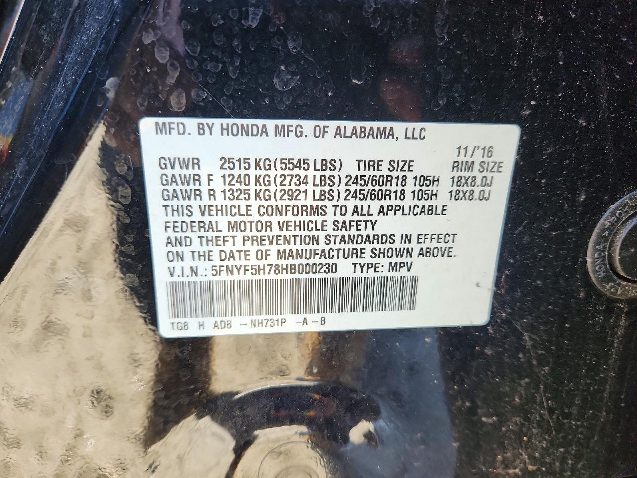 Honda Pilot Exln
