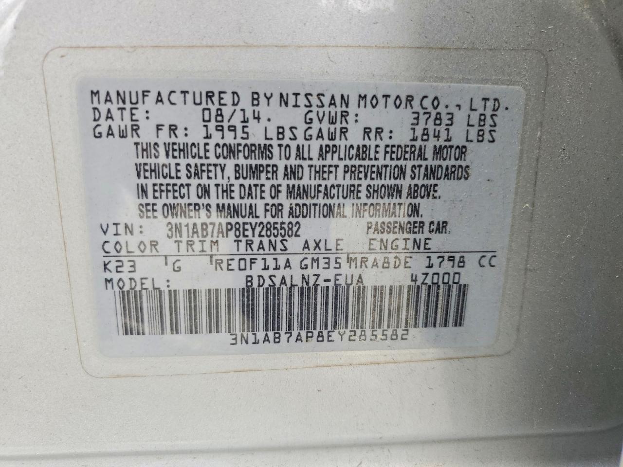 Nissan Sentra Fe+ Sv