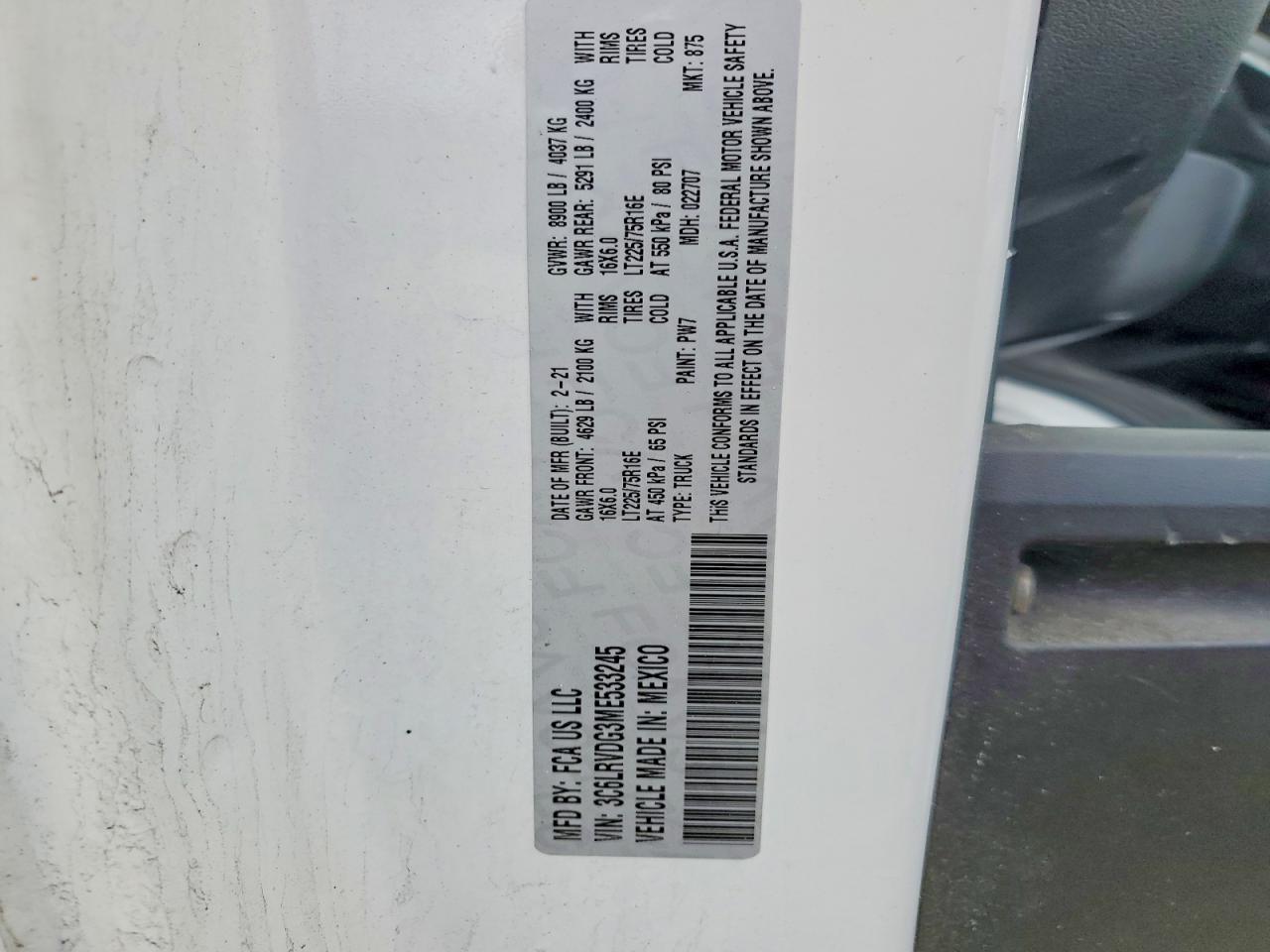 Ram Promaster 2500 High