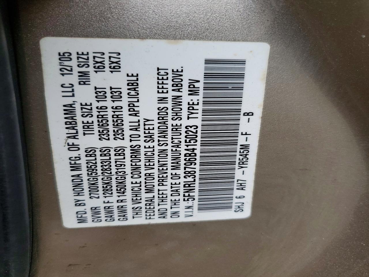 Honda Odyssey Exl
