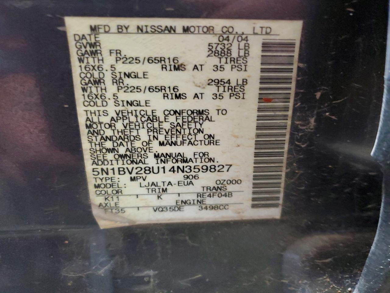 Nissan Quest 3.5 3.5 S