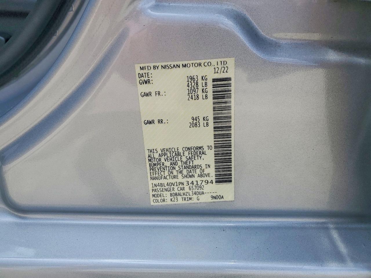 Nissan Altima 2.5 Sv