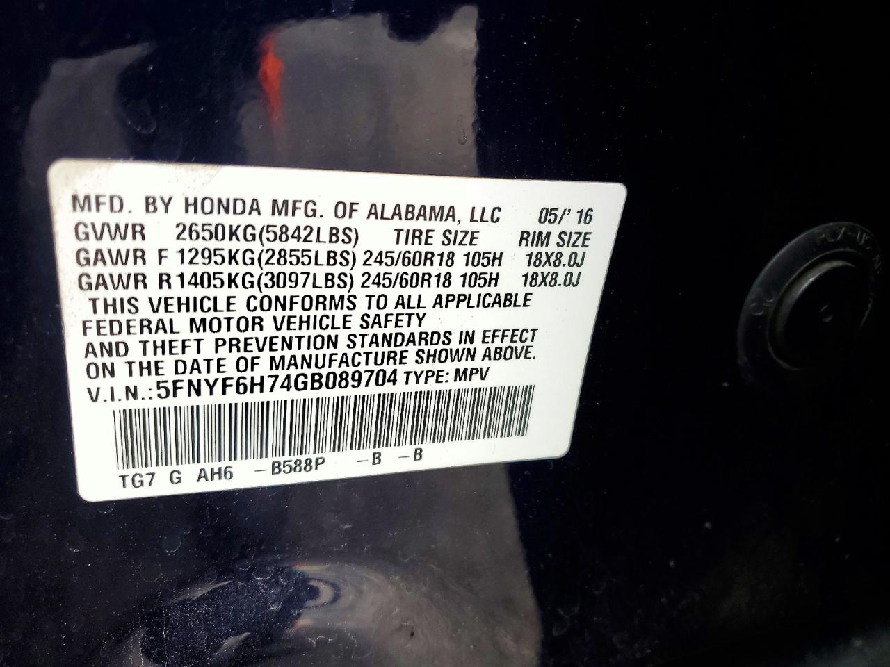 Honda Pilot Exln