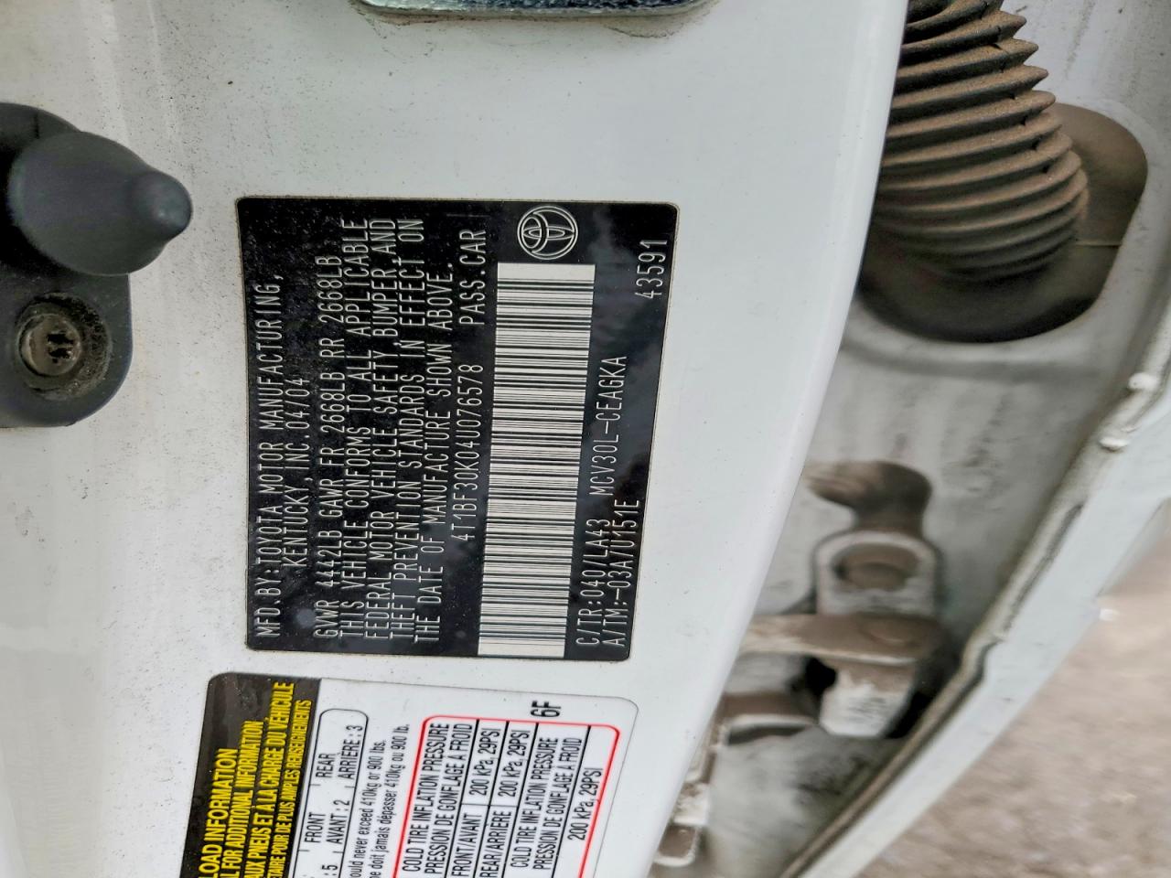 Toyota Camry Xle V6