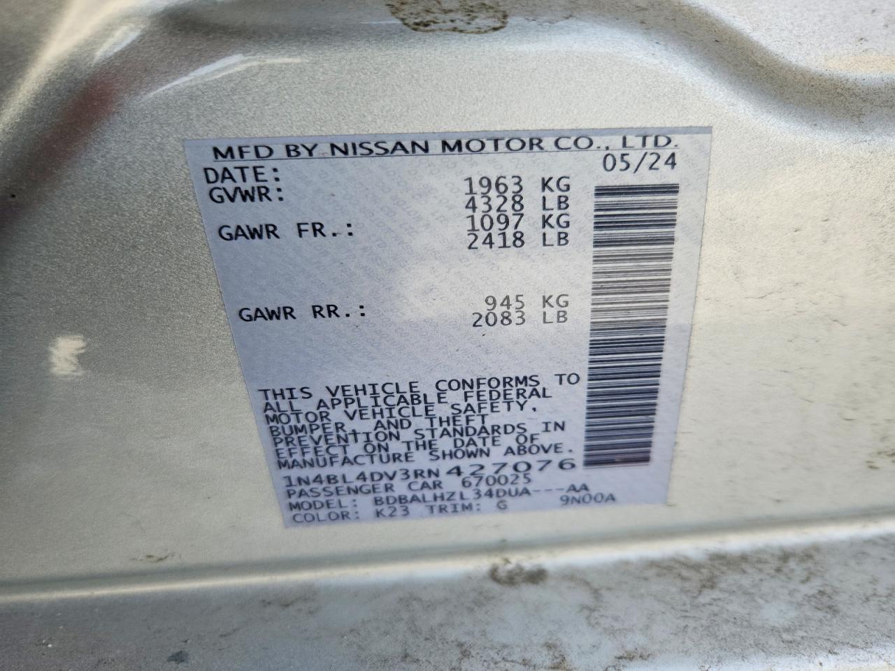 Nissan Altima 2.5 Sv