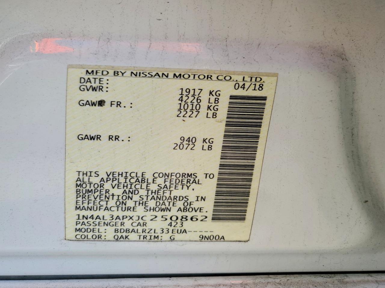 Nissan Altima 2.5 Sl