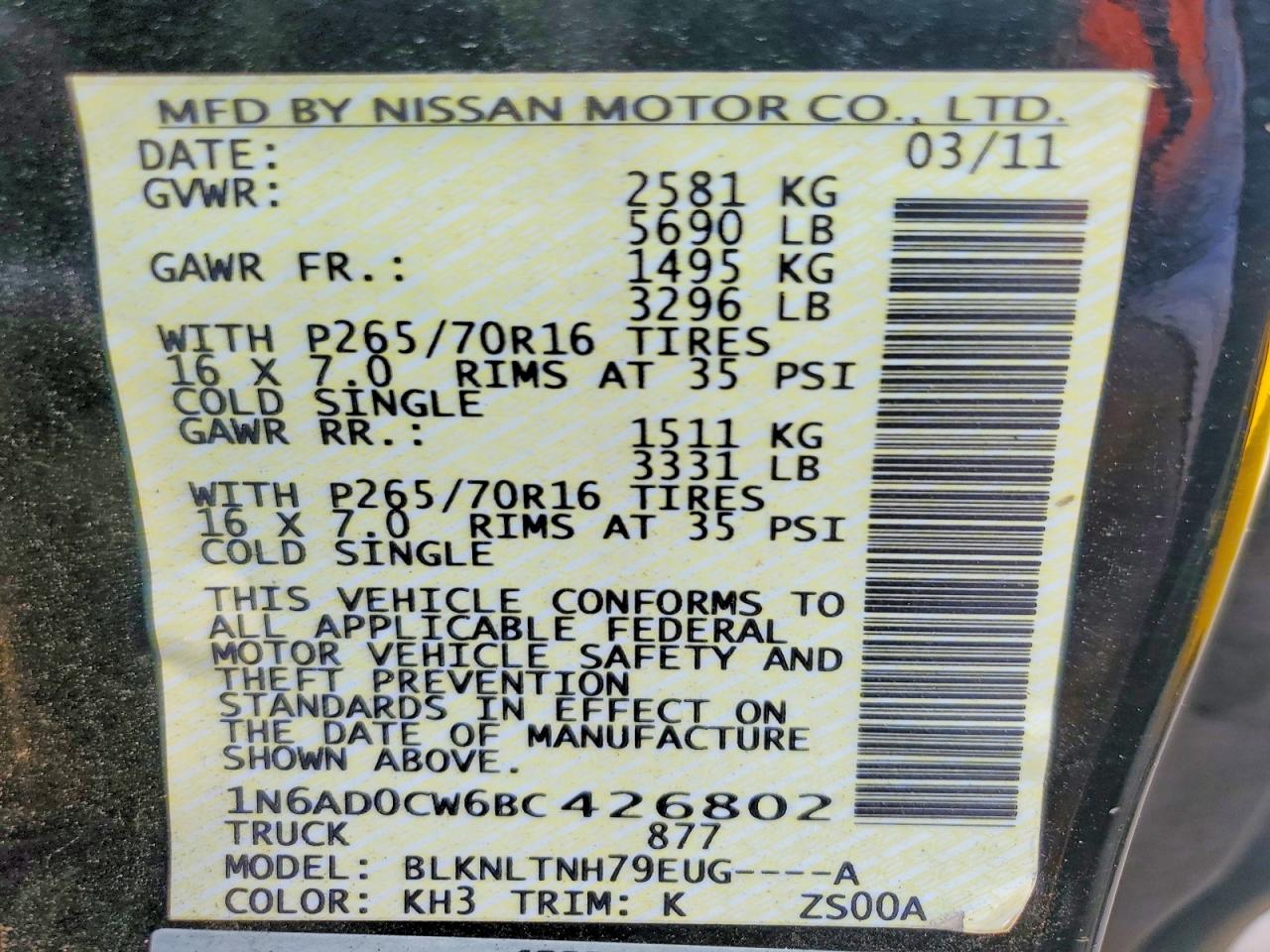 Nissan Frontier Sv V6
