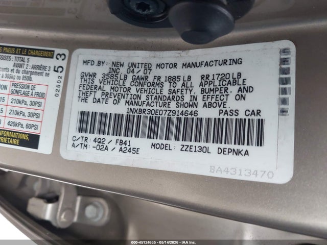 Toyota Corolla Le