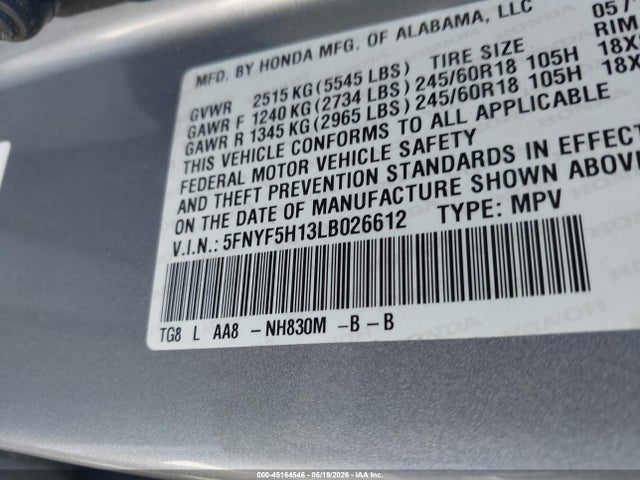 Honda Pilot 2wd Lx