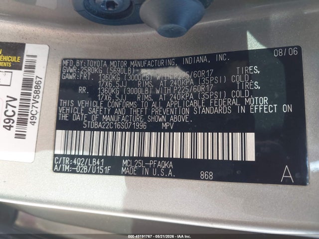 Toyota Sienna Xle