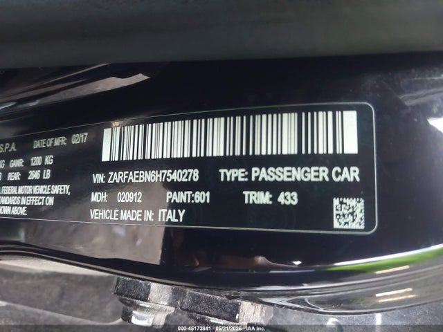 Alfa Romeo Giulia Rwd