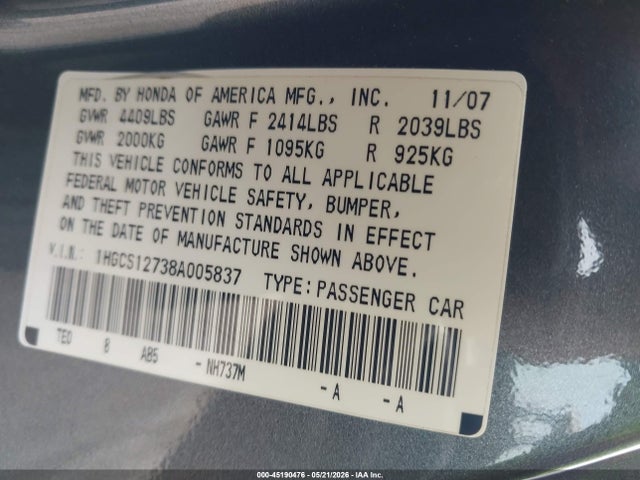 Honda Accord 2.4 Ex