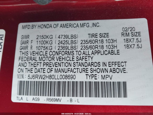 Honda CR-V Awd Ex-l