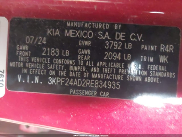 Kia Forte Lxs