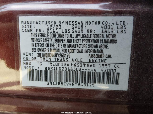 Nissan Sentra Sv Xtronic Cvt