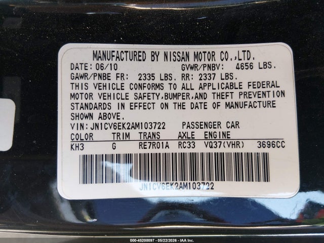 INFINITI G37 Journey