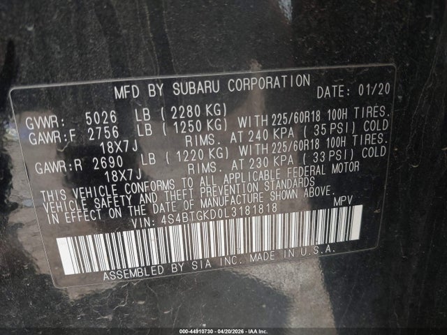 Subaru Outback Onyx Edition Xt