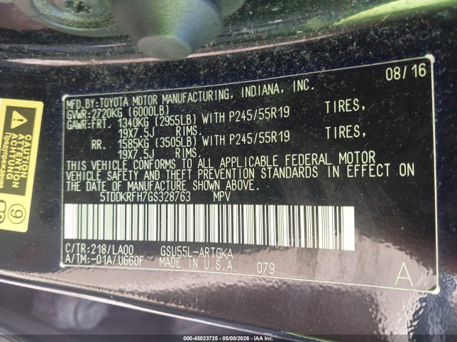 Toyota Highlander Limited Platinum V6