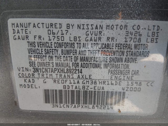 Nissan Versa 1.6 Sv