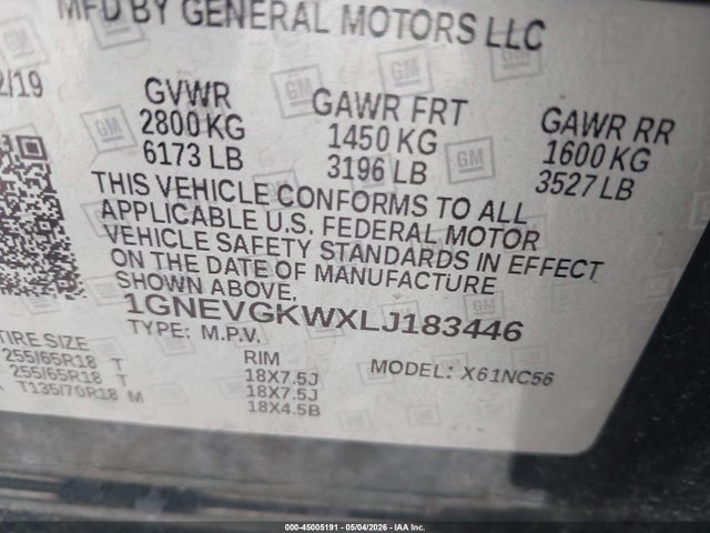 Chevrolet Traverse Awd Lt Cloth