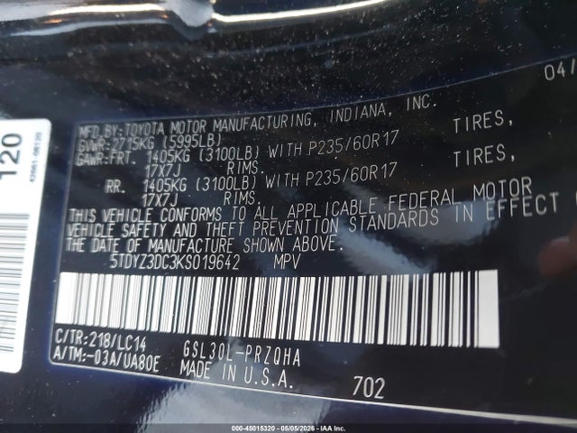 Toyota Sienna Xle Premium 8 Passenger