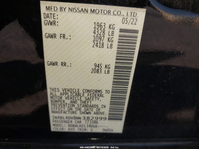Nissan Altima Sv Fwd