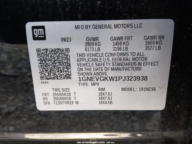 Chevrolet Traverse Awd Lt Cloth