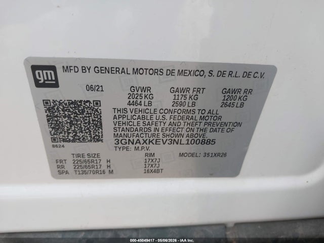 Chevrolet Equinox Fwd Lt