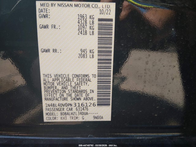 Nissan Altima Sv Fwd