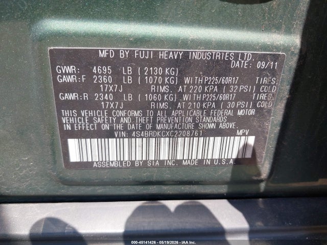 Subaru Outback 3.6r Limited