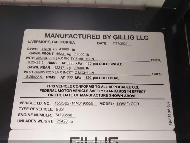 Gillig Transit Bus Low