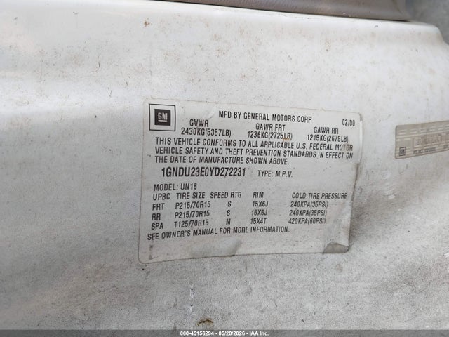 Chevrolet Venture Value Van