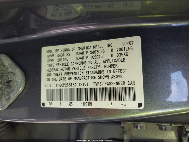 Honda Accord 2.4 Ex-l