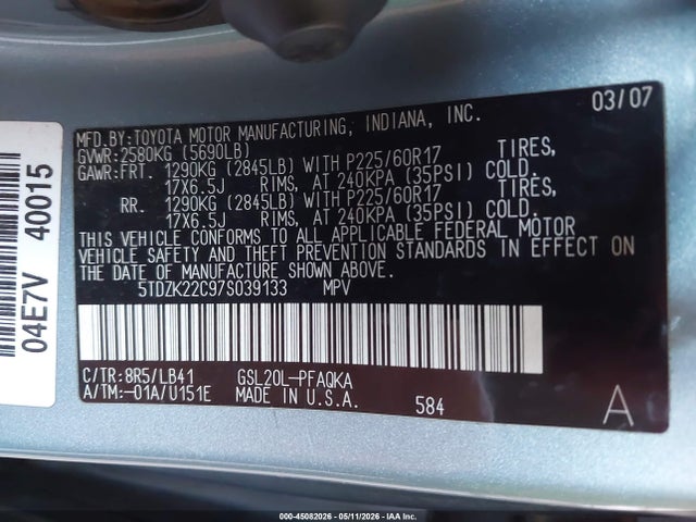 Toyota Sienna Xle