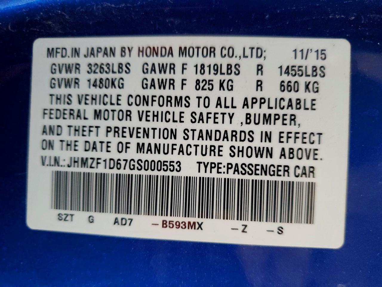 Honda Crz Ex