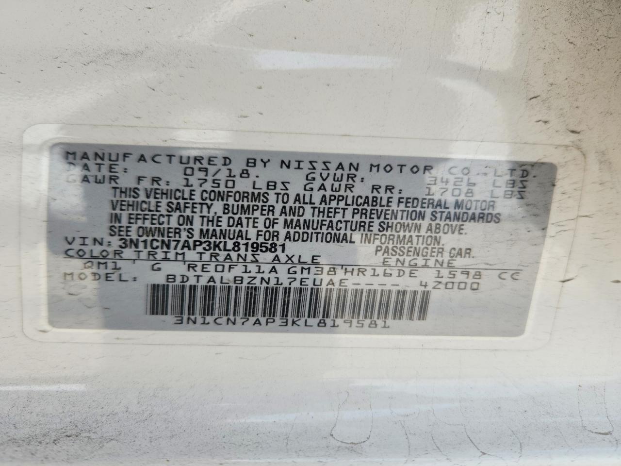 Nissan Versa Sv