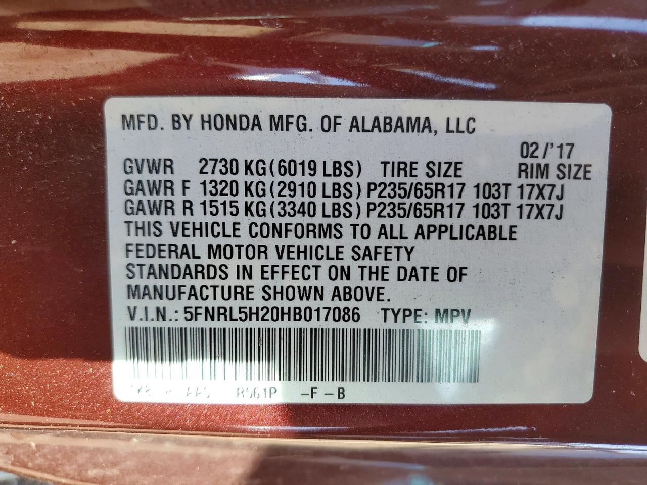 Honda Odyssey Lx