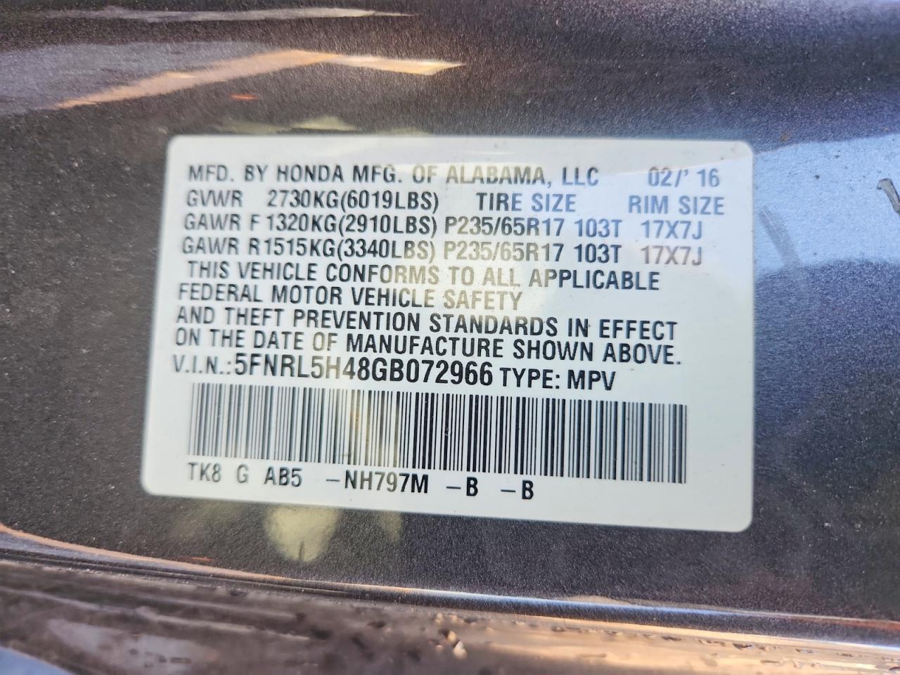 Honda Odyssey Ex