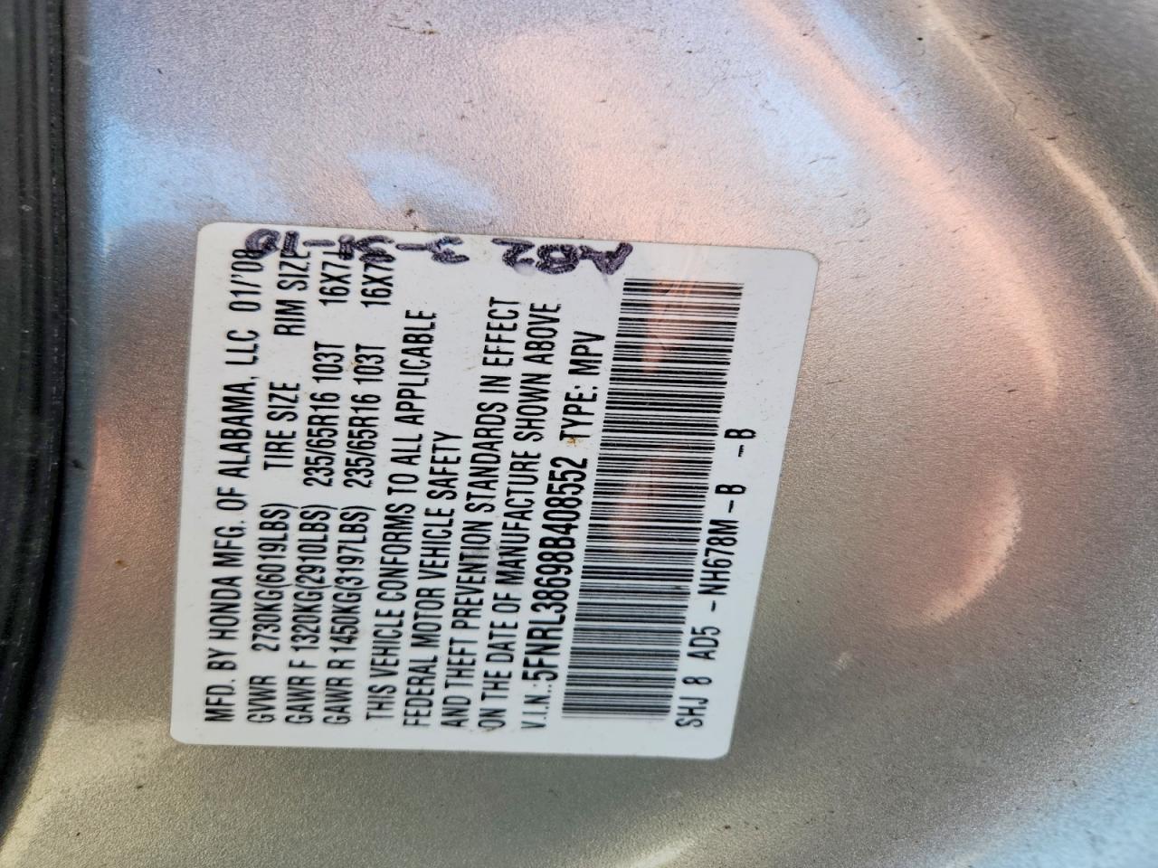 Honda Odyssey Exl